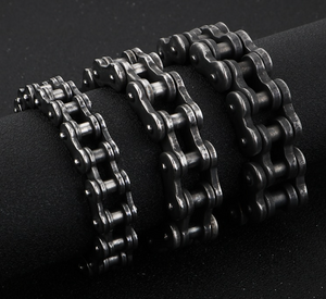 Stainless Steel 316L Bike Chain Bracelet - Gun Metal Finish 14mm Width - RAREBoutiques