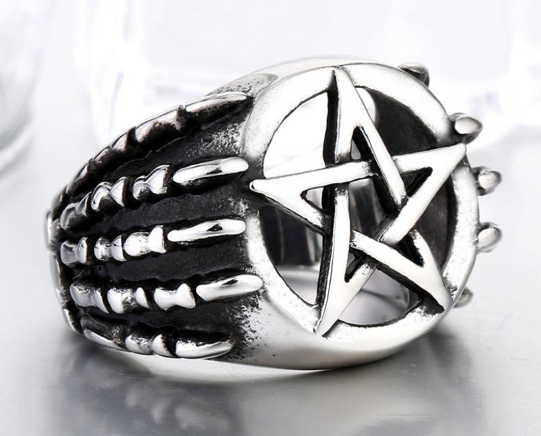 Stainless Steel 316L Pentagram with Dragon Claw - RAREBoutiques