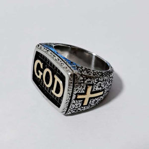 Stainless Steel GOD Ring