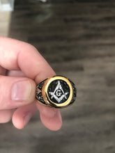Freemason Stainless Steel 316L & 18kt Gold Ring - RAREBoutiques