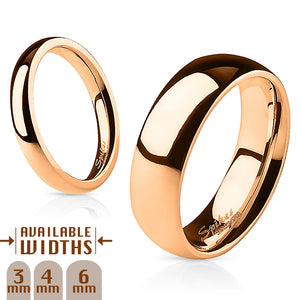 Rose Gold Stainless Steel Band Ring 316 L