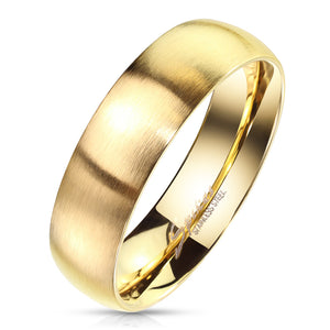 Gold  Stainless Steel  Brushed Finish Ring
