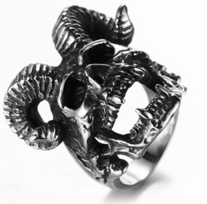 Skull Ram Stainless Steel Ring 316L - Sizes 7 -13 - RAREBoutiques