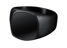 All Black Stainless Steel & Onyx Signet Ring