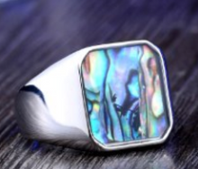 Mother of Pearl Stainless Steel Ring 316L - RAREBoutiques