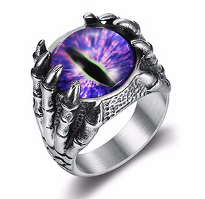NEW ITEM - Stainless Steel Dragons Eye Ring Red / Purple