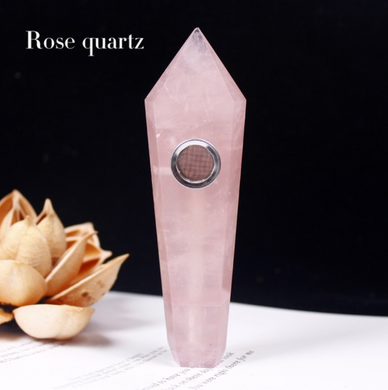 Rose quartz - Smoking Pipe