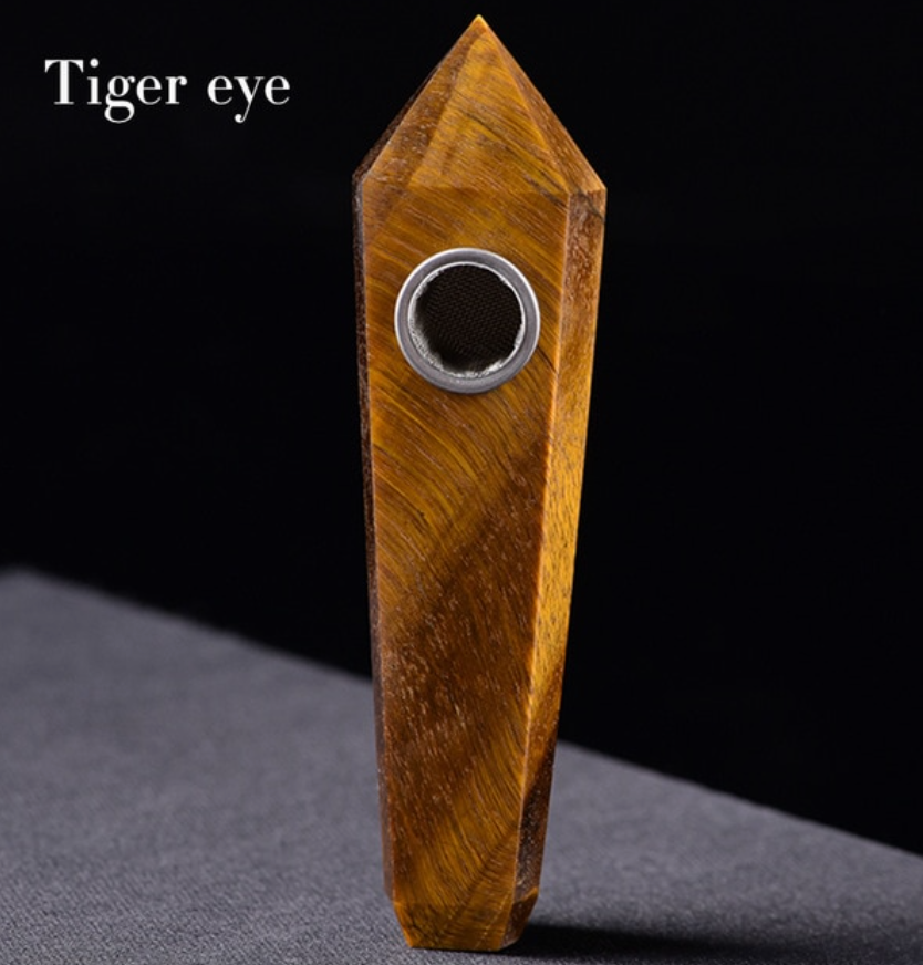 Tigers Eye Natural Stone Pipe