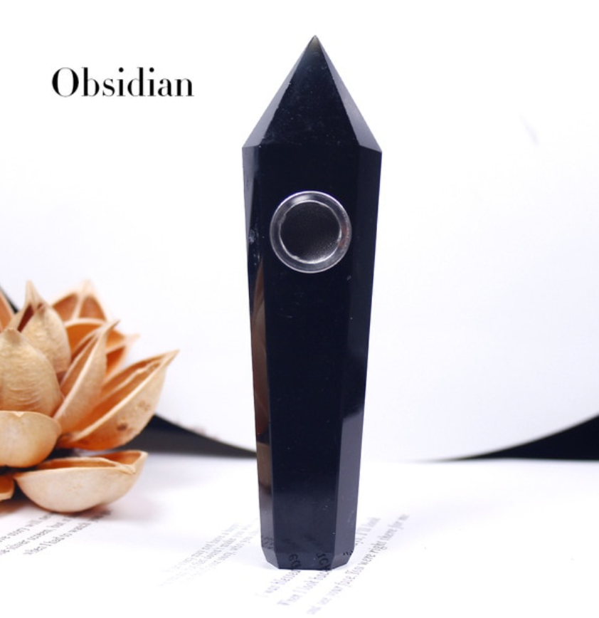 Obsidian Natural Stone Pipe