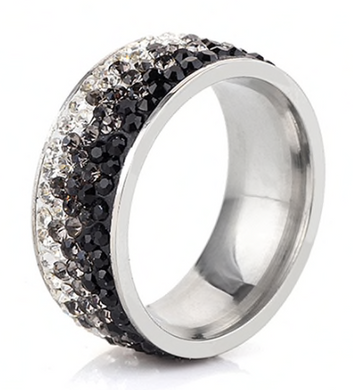 Stainless Steel Two Tone CZ Ring