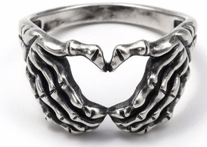Retro skeleton hands & Heart Stainless Steel Ring