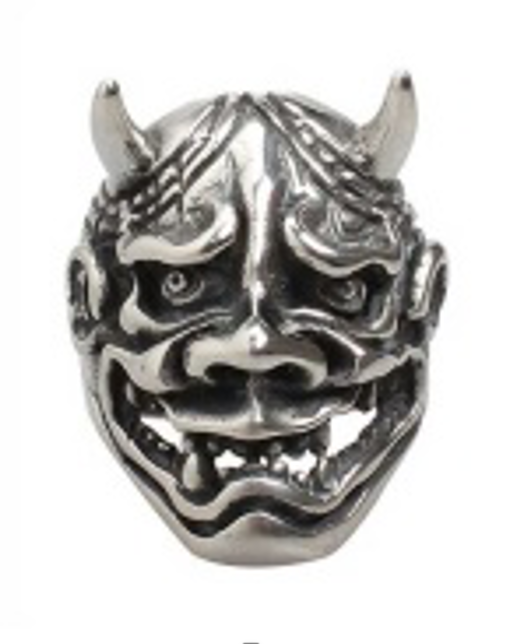 Stainless Steel Hannya Mask Ring