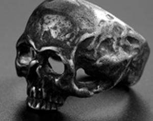 Stainless Steel Gun Metal Skull Ring