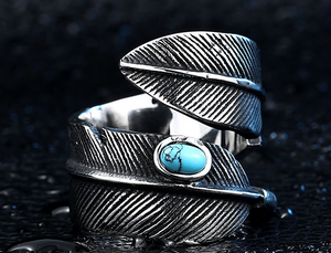 Stainless Steel - Feather Ring 316L sizes 7 -13 - RAREBoutiques
