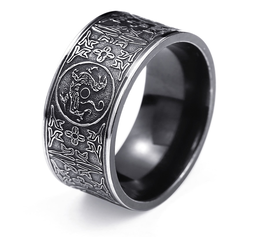 Stainless Steel - Asian Inspired Band Ring 316L - RAREBoutiques