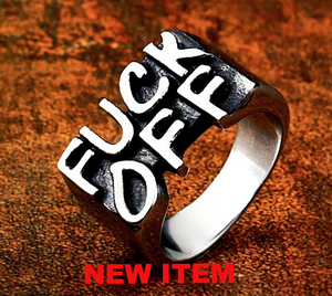 F&%K OFF RING ! Stainless Steel Sizes 7 - 13 - RAREBoutiques