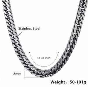 Stainless Steel 316L Necklace 24"  and Bracelet 8" Set - Two Tone - RAREBoutiques