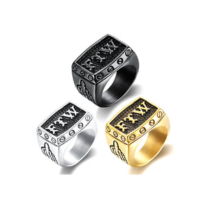 FTW Mens Biker Ring Stainless Steel 316L - Sizes 7 - 15 - RAREBoutiques
