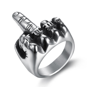 Middle Finger Stainless Steel 316 L Ring - Sizes 7 - 15 - RAREBoutiques