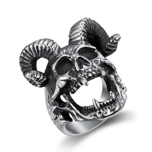 Skull Ram Stainless Steel Ring 316L - Sizes 7 -13
