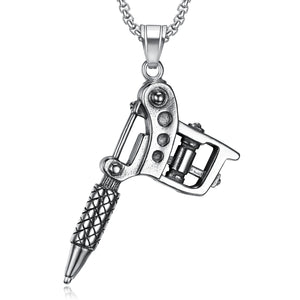 Stainless Steel Tattoo Machine Pendant - Style A